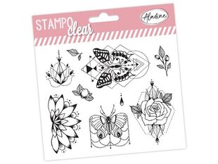 Silikona zīmogu komplekts Aladine Stampo Clear Butterfly Flowers, 9 gab. blisterī cena un informācija | Modelēšanas un zīmēšanas piederumi | 220.lv