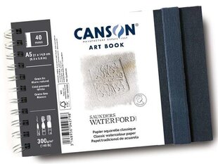Akvareļbloks Art Book Saunders Waterford 21x14.8cm/300g ar spirāli, 20 lapas cena un informācija | Burtnīcas un papīra preces | 220.lv