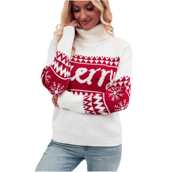 Ziemassvētku džemperis sievietēm MC1, sarkana un balta krāsa cena un informācija | Sieviešu džemperi | 220.lv