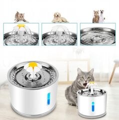 Automātiskā ūdens dzirdinātava kaķiem un suņiem, 2.4l cena un informācija | Bļodas, kastes pārtikas | 220.lv
