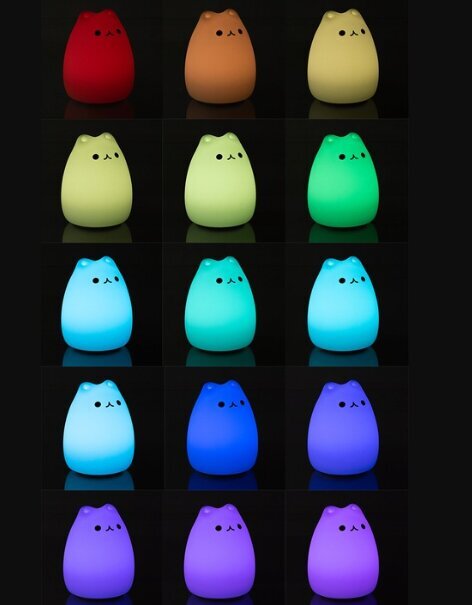 Bērnu LED lampa kaķis, RGB cena un informācija | Lampas bērnu istabai | 220.lv