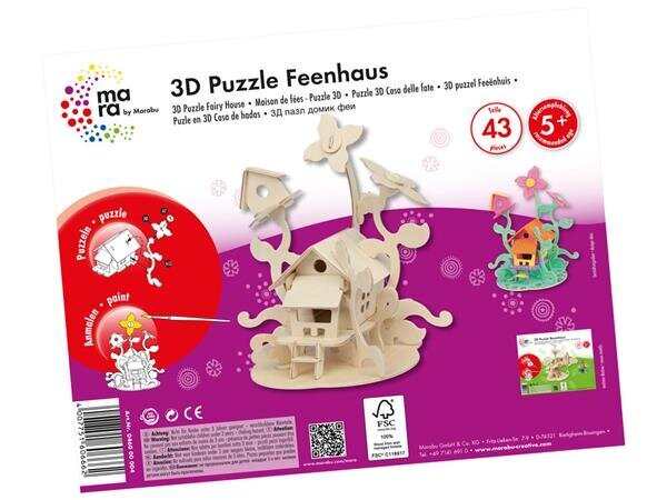 3D koka puzle Marabu Kids Fairy House, 43 d. цена и информация | Puzles, 3D puzles | 220.lv