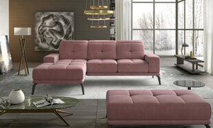 Kreisās puses stūra dīvāna un pufa komplekts Eltap Torrense, rozā цена и информация | Угловые диваны | 220.lv