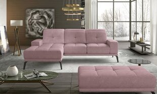 Kreisās puses stūra dīvāna un pufa komplekts Eltap Torrense, gaiši rozā цена и информация | Угловые диваны | 220.lv