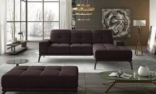 Labās puses stūra dīvāna un pufa komplekts Eltap Torrense, tumši violets cena un informācija | Stūra dīvāni | 220.lv