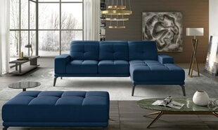 Labās puses stūra dīvāna un pufa komplekts Eltap Torrense, zils cena un informācija | Stūra dīvāni | 220.lv