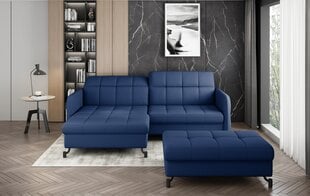 Labās puses stūra dīvāna un pufa komplekts Eltap Lorelle, tumši zils cena un informācija | Stūra dīvāni | 220.lv