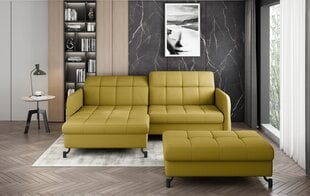 Labās puses stūra dīvāna un pufa komplekts Eltap Lorelle, dzeltens цена и информация | Угловые диваны | 220.lv