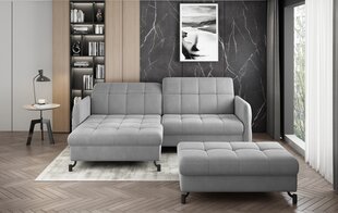 Labās puses stūra dīvāna un pufa komplekts Eltap Lorelle, gaiši pelēks cena un informācija | Stūra dīvāni | 220.lv