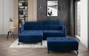 Labās puses stūra dīvāna un pufa komplekts Eltap Lorelle, tumši zilas krāsas цена и информация | Угловые диваны | 220.lv