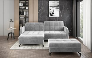 Labās puses stūra dīvāna un pufa komplekts Eltap Lorelle, pelēks, matēts cena un informācija | Stūra dīvāni | 220.lv
