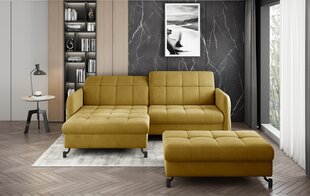 Labās puses stūra dīvāna un pufa komplekts Eltap Lorelle, dzeltenas krāsas цена и информация | Угловые диваны | 220.lv