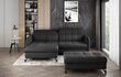 Labās puses stūra dīvāna un pufa komplekts Eltap Lorelle, tumši pelēks, matēts cena un informācija | Stūra dīvāni | 220.lv