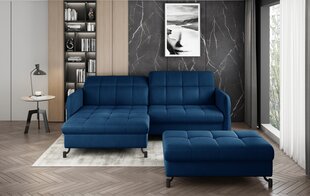 Labās puses stūra dīvāna un pufa komplekts Eltap Lorelle, tumši zils, matēts цена и информация | Угловые диваны | 220.lv