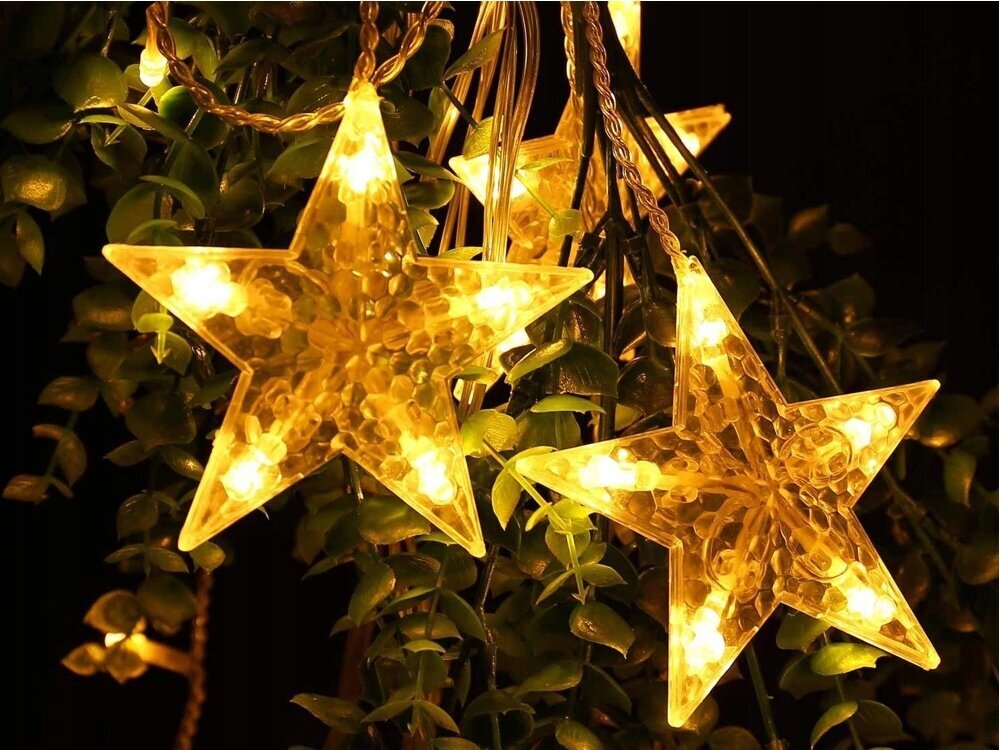 LED gaismiņu priekškars ar zvaigznēm, 3M цена и информация | Ziemassvētku lampiņas, LED virtenes | 220.lv