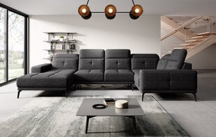 Stūra dīvāns Eltap Neviro, melns cena un informācija | Stūra dīvāni | 220.lv