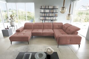 Stūra dīvāns Eltap Neviro, gaiši rozā cena un informācija | Stūra dīvāni | 220.lv