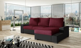 Labās puses stūra dīvāns Negro, sarkans/melns cena un informācija | Stūra dīvāni | 220.lv
