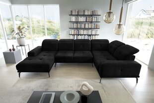 Stūra dīvāns Eltap Neviro, melns cena un informācija | Stūra dīvāni | 220.lv