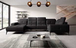 Stūra dīvāns Eltap Neviro, melns, matēts cena un informācija | Stūra dīvāni | 220.lv