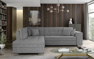 Kreisās puses stūra dīvāns Pieretta, gaiši pelēks cena un informācija | Stūra dīvāni | 220.lv
