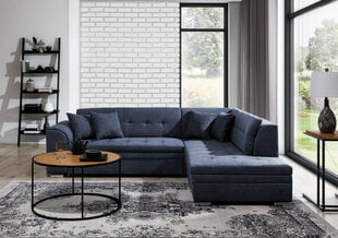 Labās puses stūra dīvāns Pieretta, tumši zils цена и информация | Угловые диваны | 220.lv