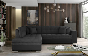 Kreisās puses stūra dīvāns Pieretta, tumši pelēks cena un informācija | Stūra dīvāni | 220.lv