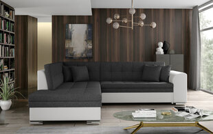 Kreisās puses stūra dīvāns Pieretta, pelēks/balts cena un informācija | Stūra dīvāni | 220.lv