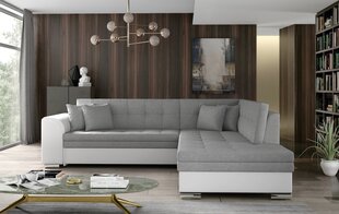 Labās puses stūra dīvāns Pieretta, pelēks/balts cena un informācija | Stūra dīvāni | 220.lv