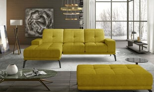 Kreisās puses stūra dīvāna un pufa komplekts Eltap Torrense, dzeltens cena un informācija | Stūra dīvāni | 220.lv