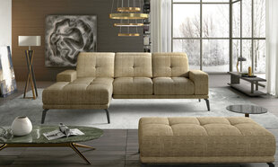 Kreisās puses stūra dīvāna un pufa komplekts Eltap Torrense, gaiši brūns cena un informācija | Stūra dīvāni | 220.lv