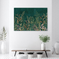 Glezna uz audekla, Lapas uz zaļa fona cena un informācija | Gleznas | 220.lv