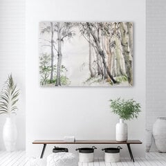 Glezna uz audekla, Pelēki koki meža krāsā цена и информация | Картины | 220.lv
