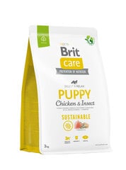 BRIT Care Dog Sustainable Puppy Chicken & Insect - sausā suņu barība - 3 kg cena un informācija | Brit Zoo preces | 220.lv