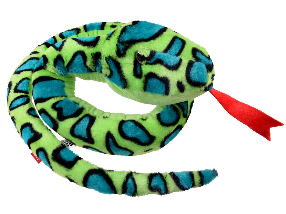 Plīša rotaļlieta čūska, zaļa, 160cm цена и информация | Mīkstās (plīša) rotaļlietas | 220.lv