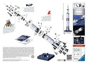 3D-пазл «Аполлон Сатурн V» цена и информация | Пазлы | 220.lv