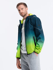 Sporta jaka vīriešiem Ombre Clothing V1 OM-JANP-0105, zils/zaļš цена и информация | Мужские куртки | 220.lv