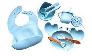Bērnu trauku komplekts, zils, 10gab. цена и информация | Детская посуда, контейнеры для молока и еды | 220.lv