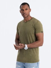 мужская футболка с эффектом acid wash - оливковый v4 s1638 цена и информация | Мужские футболки | 220.lv