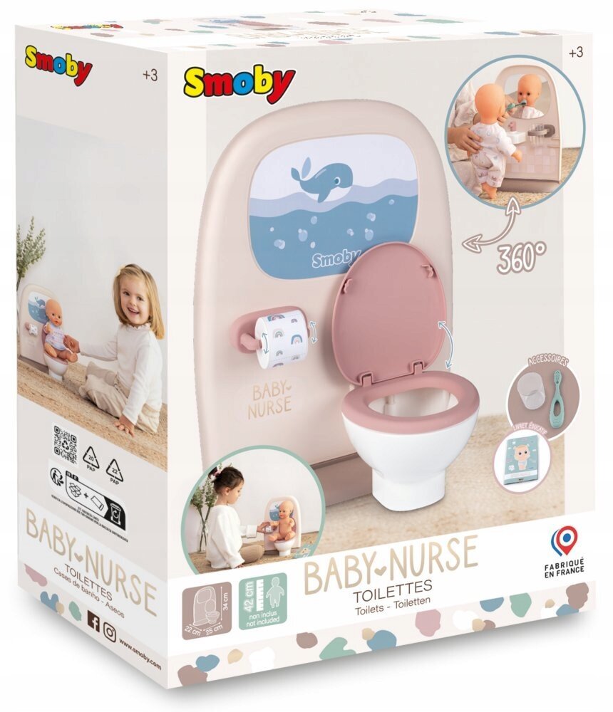 Tualetes galdiņa komplekts Smoby Baby Nurse Doll cena un informācija | Rotaļlietas meitenēm | 220.lv