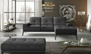 Labās puses stūra dīvāna un pufa komplekts Eltap Torrense, pelēks cena un informācija | Stūra dīvāni | 220.lv