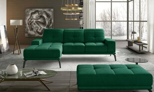 Kreisās puses stūra dīvāna un pufa komplekts Eltap Torrense, zaļš cena un informācija | Stūra dīvāni | 220.lv