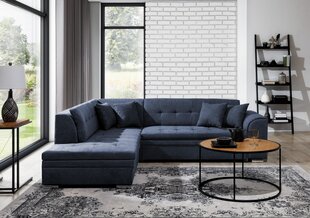 Kreisās puses stūra dīvāns Pieretta, zils cena un informācija | Stūra dīvāni | 220.lv