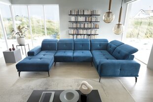 Stūra dīvāns Eltap Neviro, zils cena un informācija | Stūra dīvāni | 220.lv