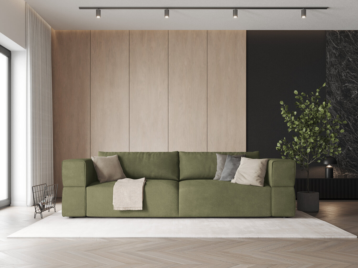 Dīvāns Milo Casa Esther, 248x103x78 cm, zaļš цена и информация | Dīvāni | 220.lv