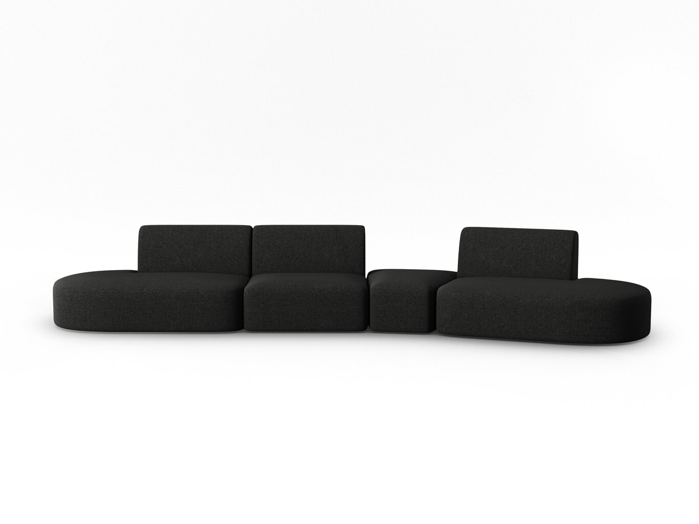 Dīvāns Milo Casa Paolo, 412x124x74 cm, melns cena un informācija | Dīvāni | 220.lv