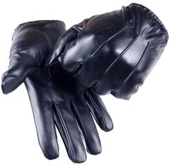 Кожаные мужские перчатки L53, черные цена и информация | Мужские шарфы, шапки, перчатки | 220.lv