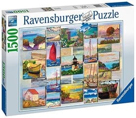 Puzle Ravensburger - piekrastes kolāža, 1500 gab. cena un informācija | Puzles, 3D puzles | 220.lv