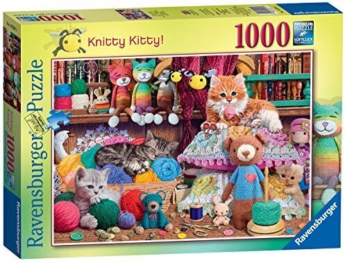 Puzle Ravensburger Knitty Kitty, 1000 gab. cena un informācija | Puzles, 3D puzles | 220.lv