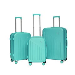 Ceļojumu koferu komplekts, 3 gab., zaļš цена и информация | Чемоданы, дорожные сумки | 220.lv